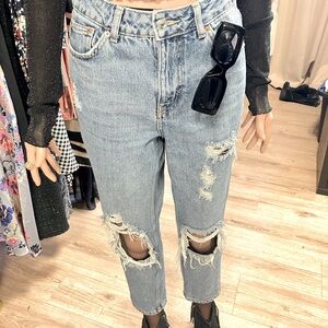 Skinny Winter Oak Cone Denim Ripped Blue Jeans